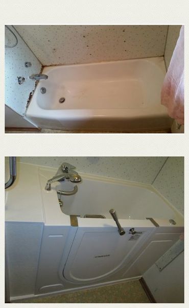 Before & After Standard Tub to Walk In Tub Conversion in Lawrenceburg, TN (1)